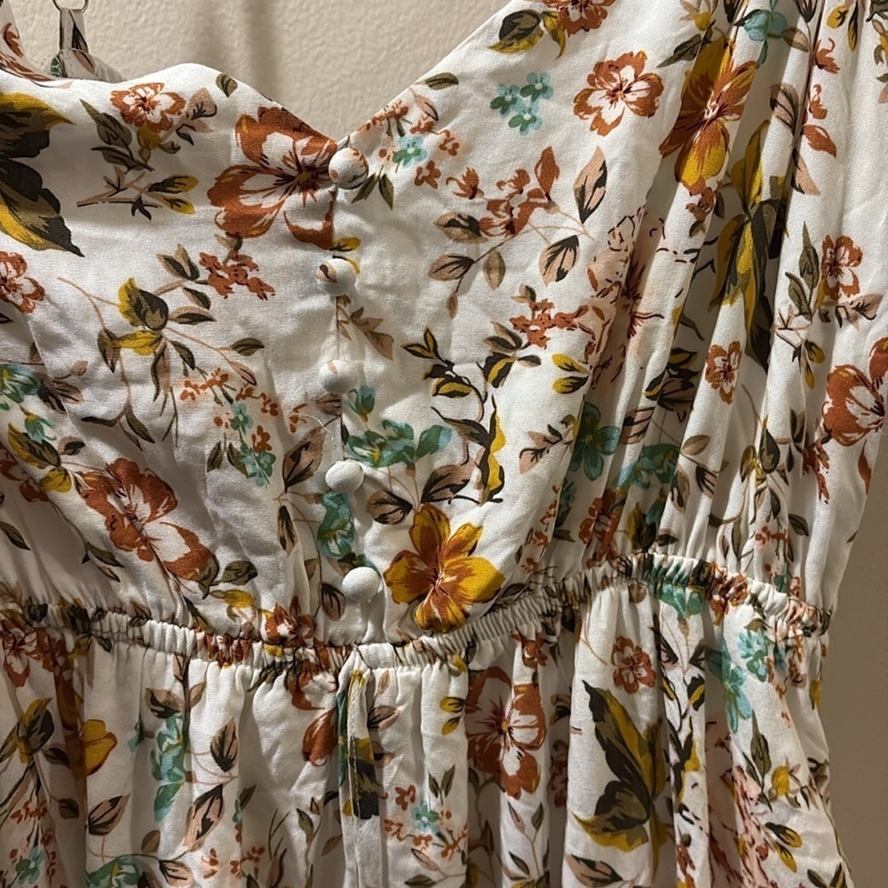Petal & Pup Floral Maxi Dress - size 8 - spaghetti straps - hi/low hem - Picture 3 of 8